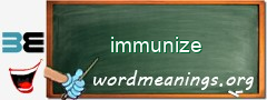 WordMeaning blackboard for immunize
